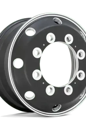 Super Sale ATX AO404 JOURNEY 10X285.75 22.5X8.25 +144 SATIN BLACK W/ POLISHED LIP - FRONT & REAR INNER