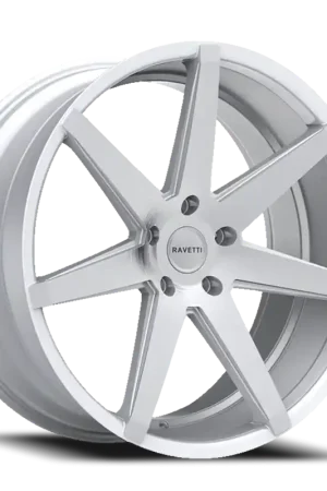 Ravetti M7 Wheel 22x10 5x112 Silver w/ Brushed Face 42mm - FREE T-SHIRT INCLUDED! Premium