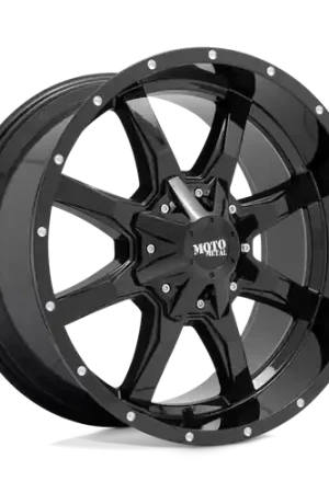 Hot Deal Moto Metal MO970 8X165.1 22X10 -18 GLOSS BLACK WITH MILLED LIP