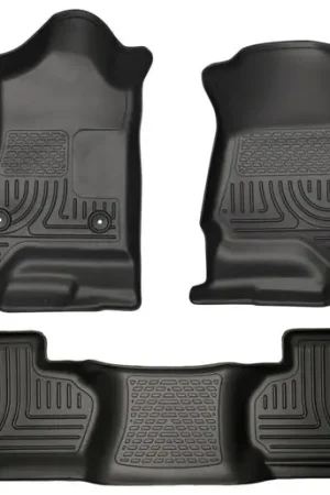 Husky Liners 14 Chevrolet Silverado/GMC Sierra Dbl Cab WeatherBeater Black Front&2nd Seat Floor Line Buy Direct
