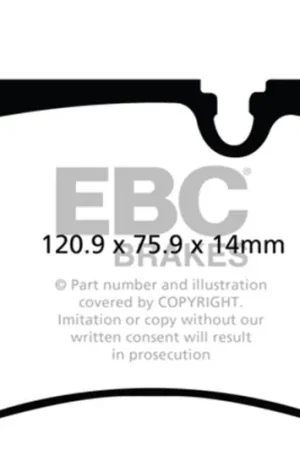 Grab Now EBC 09-14 Mini Hardtop 1.6 Turbo J.C Works Redstuff Front Brake Pads