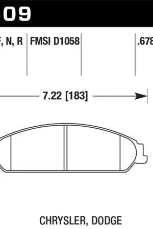 Hawk 05 Chrysler 300C w/ Perf. and HD Suspension HPS Street Front Brake Pads Original