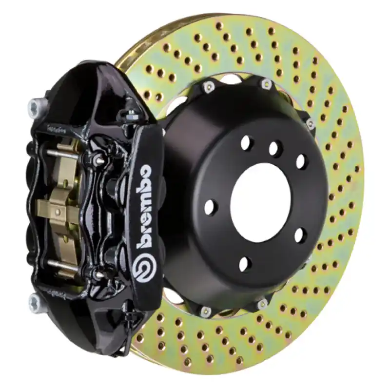 Brembo 02-07 Coupe/Spyder/04-07 GranSport Rear GT BBK 4 Piston Cast 380x28 2pc Rotor Drilled-Black No Minimum Order