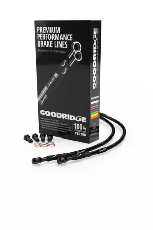 Goodridge 94-07 Harley-Davidson FLHR/FLHRC Black Front Brake Line w/Black Fitting Buy Direct