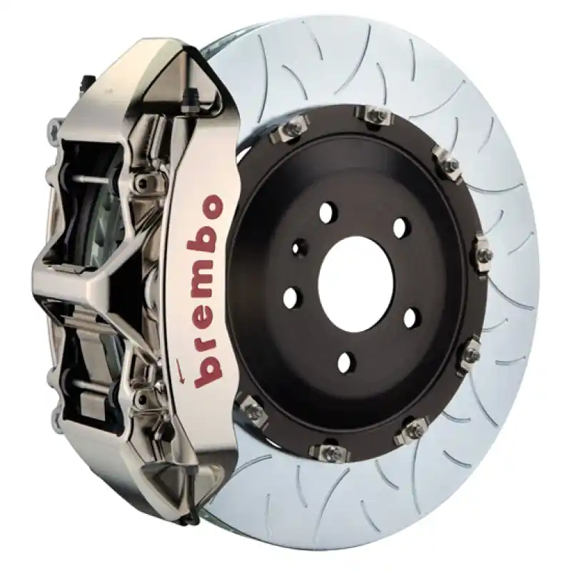 Brembo 10-12 Range Rover Front GTR BBK 6 Piston Billet 405x34 2pc Rotor Slotted Type3- Nickel Weekend Sale