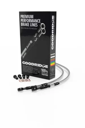 Fan Favorite Goodridge 09-12 Harley-Davidson FLSTC Black Front Brake Line w/Clear Fitting