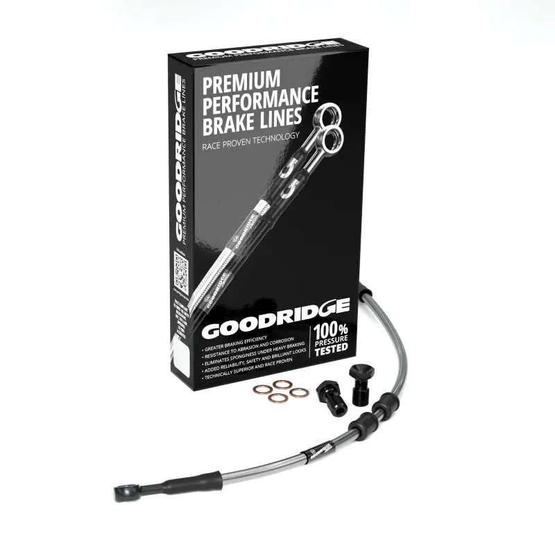 Today Only Goodridge 14-20 HD XL1200C Pull Back (w/ABS) +10in Clear Brake Line Kit w/Black Fittings