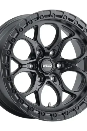 Weld 17x9 Ledge Bead Lock 6x139.7 ET0 BS 5.00 106.1 Hub Bore - Satin Black / Gloss BLK Ring Buy Online