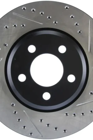 Fast Shipping StopTech 05-13 Chrysler300/300C / 09-12 Dodge Challenger Front Left Drilled & Slotted Rotor