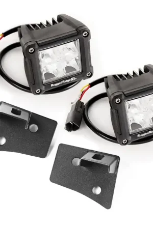 Rugged Ridge 07-18 Jeep Wrangler JK Dual Cube Windshield LED Kit w/ Brackets Special Offer