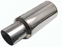 Deal Injen 2 3/8 Universal Muffler w/Titanium burnt rolled Tip and stainless steel resonated inner wall