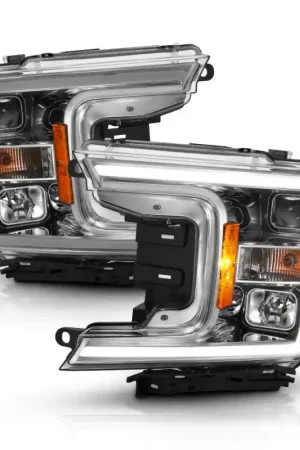 Big Sale ANZO 2018-2019 Ford F-150 Projector Plank Style H.L. Chrome Amber (Without Switchback)