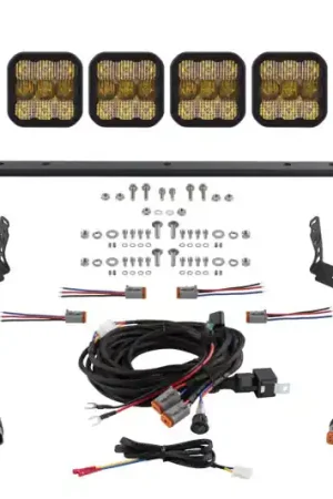 Top Rated Diode Dynamics 14-23 Toyota 4Runner SS5 Stealth Grille LED 4-Pod Kit - Sport Yellow Combo