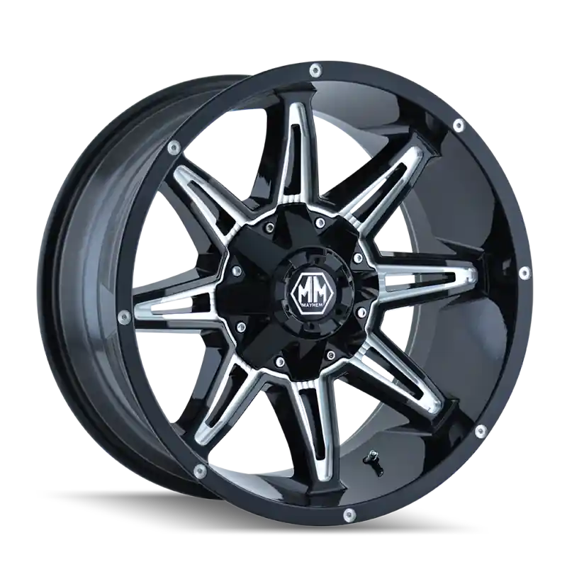 Seasonal Sale Mayhem 8090 Rampage 18x9 / 8x170 BP / -12mm Offset / 130.8mm Hub Gloss Black Milled Wheel