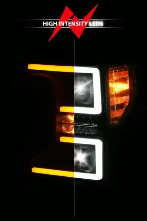 Holiday Sale ANZO 20-22 Ford Super Duty (Halogen) Z-Series Full LED Proj Headlights SeqSig - Driver Side ONLY
