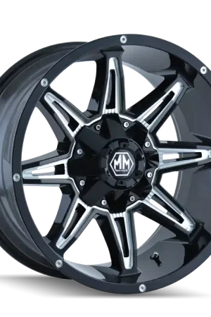 Mayhem 8090 Rampage 20x9 / 5x127 BP / 0mm Offset / 87mm Hub Black w/ Milled Spokes Wheel Buy Today