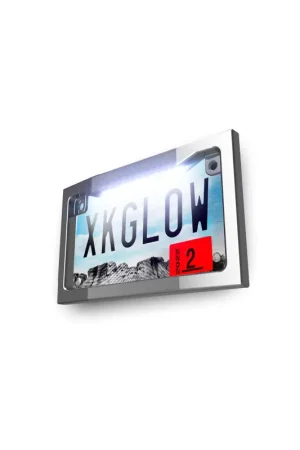 Super Sale XK Glow Motorcycle License Plate Frame Light w/ White LED - Chrome