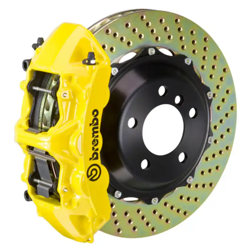 Brembo 90-05 NSX Front GT BBK 6 Piston Cast 355x32 2pc Rotor Drilled- Yellow Free Shipping