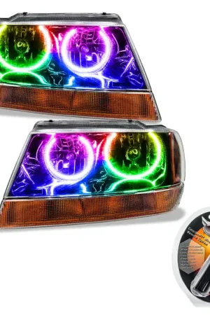 Free Returns Oracle 99-04 Jeep Grand Cherokee SMD HL - Black - ColorSHIFT