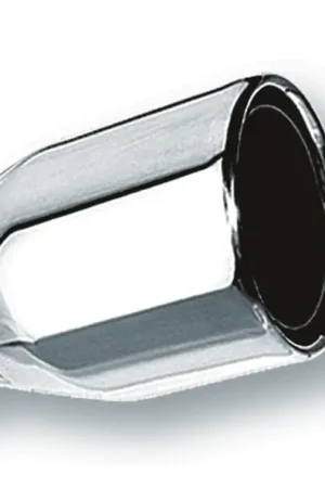 Borla 2.5in Inlet 4in Single Round Rolled Edge Outlet x 8in Long Weld On Exhaust Tip Price Cut