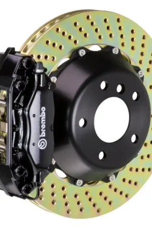 Free Shipping Brembo 06 330i Rear GT BBK 4 Piston Cast 345x28 2pc Rotor Drilled-Black