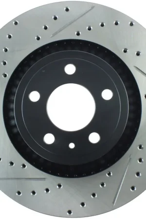 StopTech Slotted & Drilled Sport Brake Rotor - 2015 Ford Mustang Non-Brembo - Front Right Modern