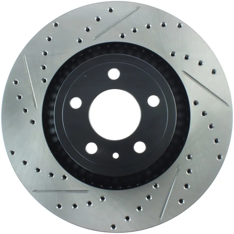 StopTech Slotted & Drilled Sport Brake Rotor - 2015 Ford Mustang Non-Brembo - Front Right Modern