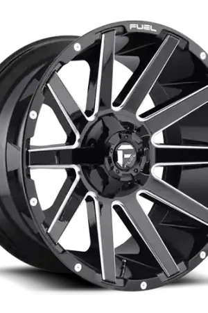 Aluminum Wheels 24X12 Contra D615 8 On 165.1 Gloss Black Milled 125.2 Bore -44 Offset Multi Spoke Fuel Off Road Wheels Modern