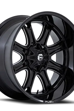 Limited Edition Aluminum Wheels 24X12 Darkstar FC853BE 6 On 114.3/6 On 139.7 Gloss Black Milled 78.1 Bore -44 Offset Fuel Off Road Wheels