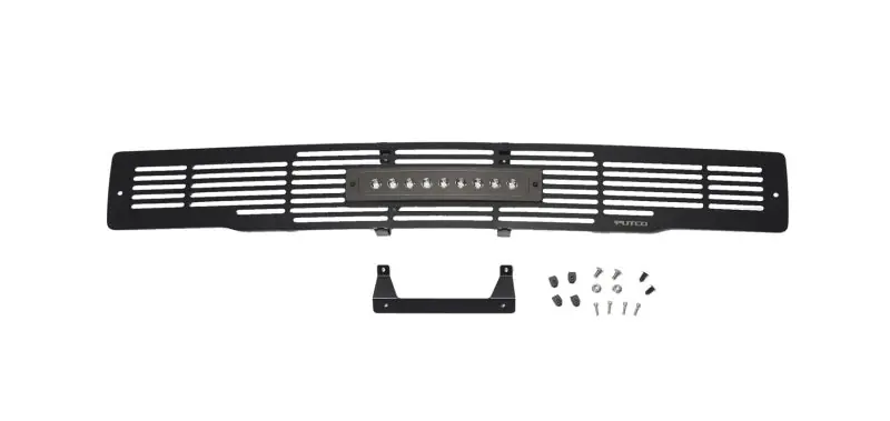 Putco 15-17 Ford F-150 - SS Black Bar Design w/10in Luminix Light Bar Bumper Grille Inserts One Day Deal