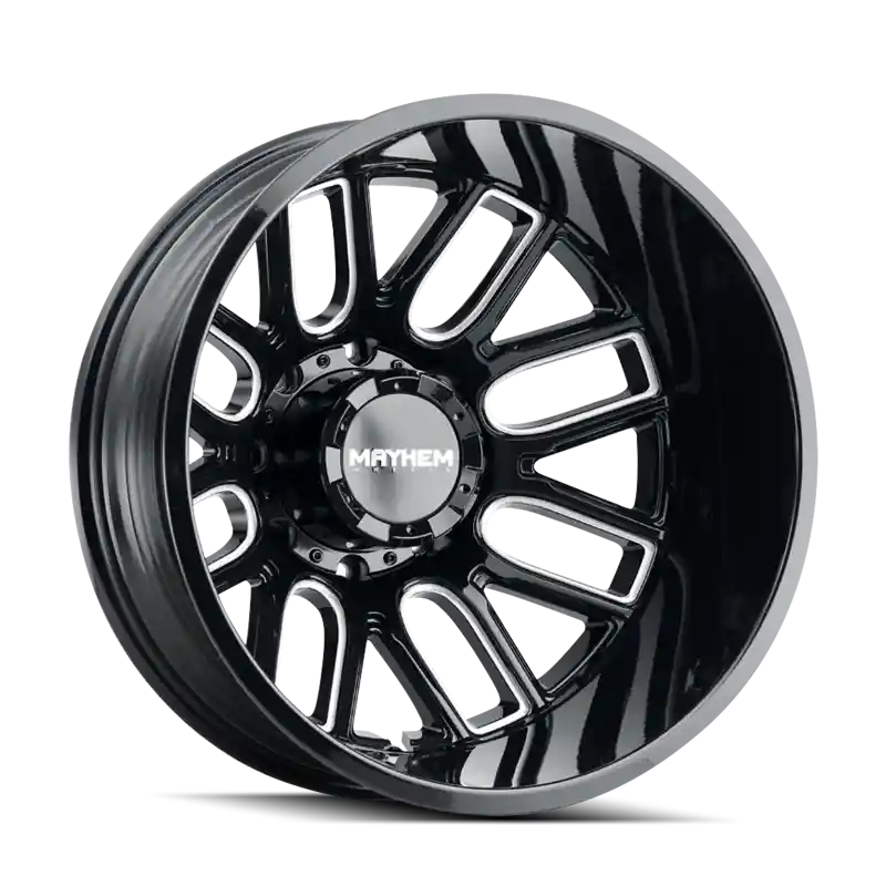 Free Delivery Mayhem 8107D Cogent Dually 22x8.25 / 8x200 BP / -192mm Offset / 142mm Hub Blk w/ Milled Spokes Wheel
