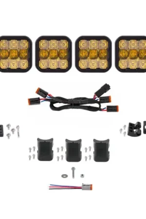 Holiday Sale Diode Dynamics SS5 Sport Universal CrossLink 4-Pod Lightbar - Yellow Combo
