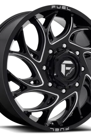 Time-Limited Dually Wheels 20X8.25 Runner Dually D741 8 On 165.1 Gloss Black Milled 121.6 Bore 105 Offset 8 Spoke Front Dually Fuel Off Road Wheels