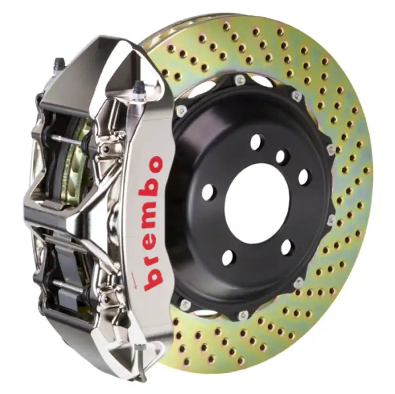Flash Sale Brembo 04-10 5-Series (Excl. xDrive/M5) Fr GTR BBK 6 Pist Billet 380x32 2pc Rotor Drilled- Nickel