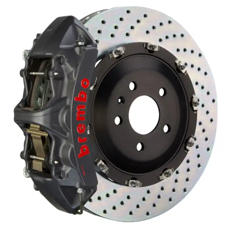 Best Price Brembo 15-19 Macan Turbo Front GTS BBK 6 Piston Cast 405x34 2pc Rotor Drilled-Black HA