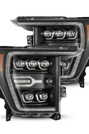 Reduced Price AlphaRex 21-22 Ford F-150 NOVA LED Proj Headlights Plank Style Blk w/Activ Light/Seq Signal
