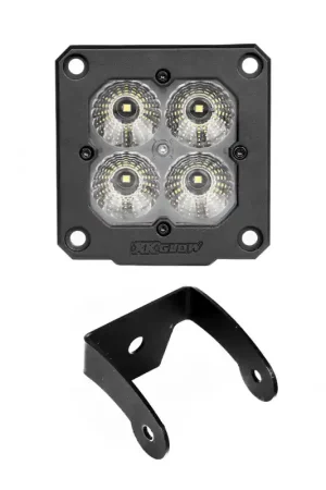 Modern XK Glow Flush Mount XKchrome 20w LED Cube Light w/ RGB Accent Light Kit w/ Cntrlr - Flood Beam 2pc