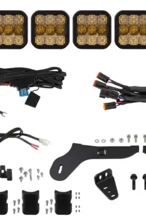 Top Pick Diode Dynamics 17-20 Ford Raptor SS5 Grille CrossLink Lightbar Kit - Yellow Pro Combo
