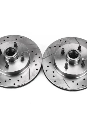 Power Stop 87-93 Ford Mustang Front Evolution Drilled & Slotted Rotors - Pair Free Shipping