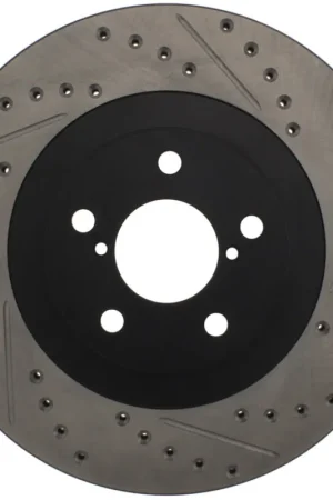 Authentic StopTech 02-10 Subaru WRX Slotted & Drilled Right Front Rotor (exc. STi)