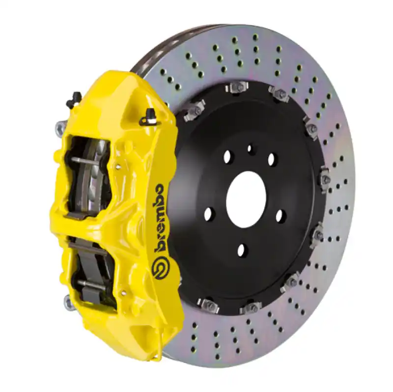 Brembo 18+ RS5 Front GT BBK 6 Piston Cast 405x34 2pc Rotor Drilled- Yellow In Demand