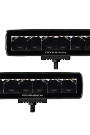 Go Rhino Xplor Blackout Series Sixline LED Spot Light Kit (Surface/Threaded Stud Mount) - Blk (Pair) Buy Today