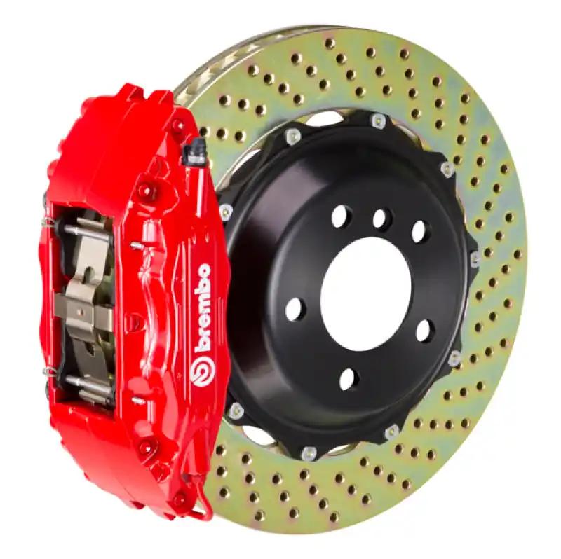 Brembo 89-94 Carrera/90-94 Carrera Front GT BBK 6 Piston Cast 355x32 2pc Rotor Drilled-Red Price Cut