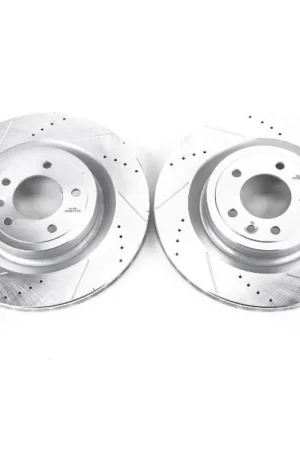In Demand Power Stop 2017 Land Rover Discovery Rear Evolution Drilled & Slotted Rotors - Pair