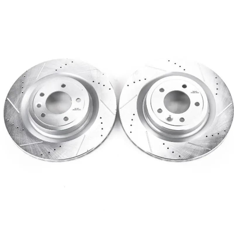 In Demand Power Stop 2017 Land Rover Discovery Rear Evolution Drilled & Slotted Rotors - Pair