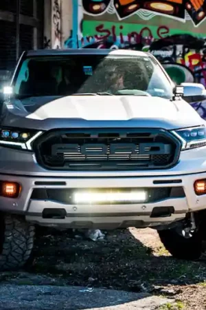 Super Sale Cali Raised 19-22 Ford Ranger 22 Bumper Hidden Led Light Bar Brackets Kit For - W/ 22 Inch Led Bar