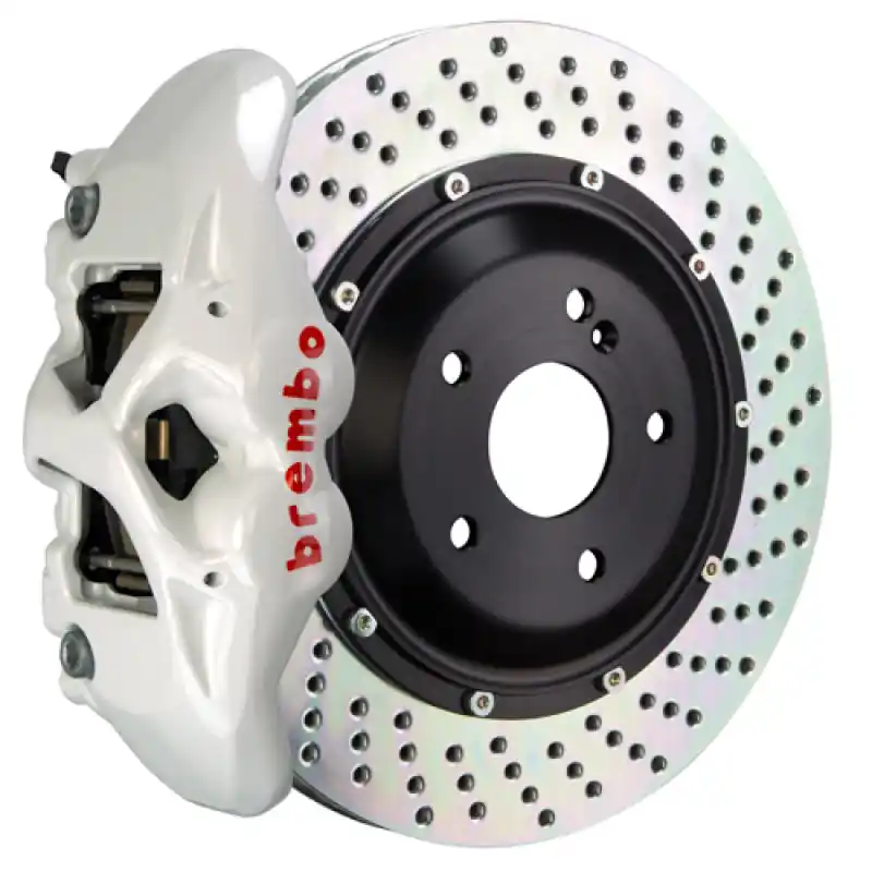 Brembo 14+ Ghibli S/Ghibli S-Q4 Rear GT BBK 4 Piston Cast 380x28 2pc Rotor Drilled- White Holiday Sale