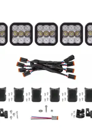 Weekend Sale Diode Dynamics SS5 Sport Universal CrossLink 7-Pod Lightbar - White Combo