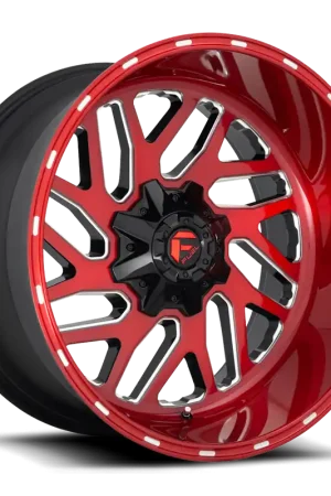 Aluminum Wheels 24X12 Triton D691 6 On 135/6 On 139.7 Candy Red Milled 106.1 Bore -44 Offset Mesh Spoke Fuel Off Road Wheels Today Only