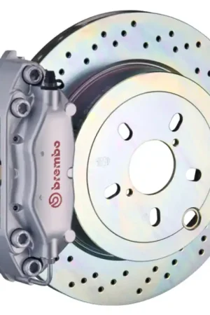 Brembo 66-89 911S/SC/Carrera Rear GT BBK 4 Piston Cast 2pc 309x28 1pc Rotor Drilled-Silver Holiday Sale